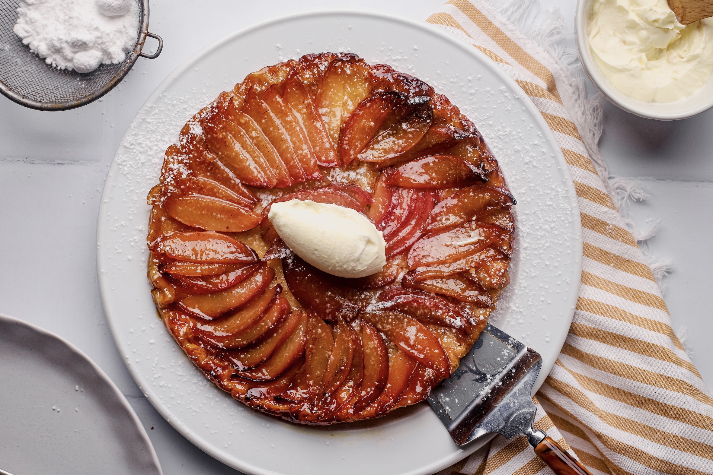 Nectarine Tarte Tatin With Ginger Crème Fraîche